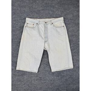 Vintage Levi’s 501 USA‎ Made Light Wash Denim Shorts 38x12 Button Fly 90s
